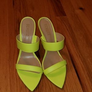 SCHUTZ Neon Wedges like new.